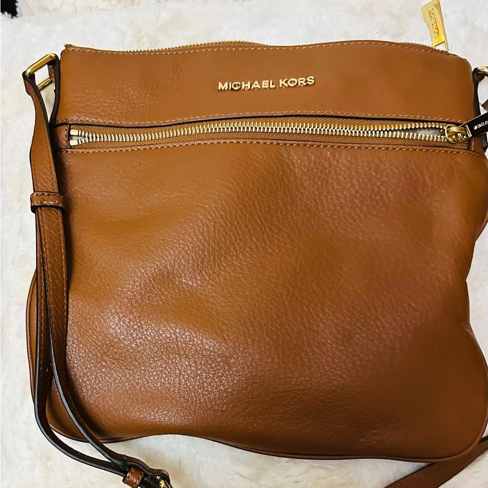 Michael Kors Tan Leather Crossbody Bag - Picture 8 of 9